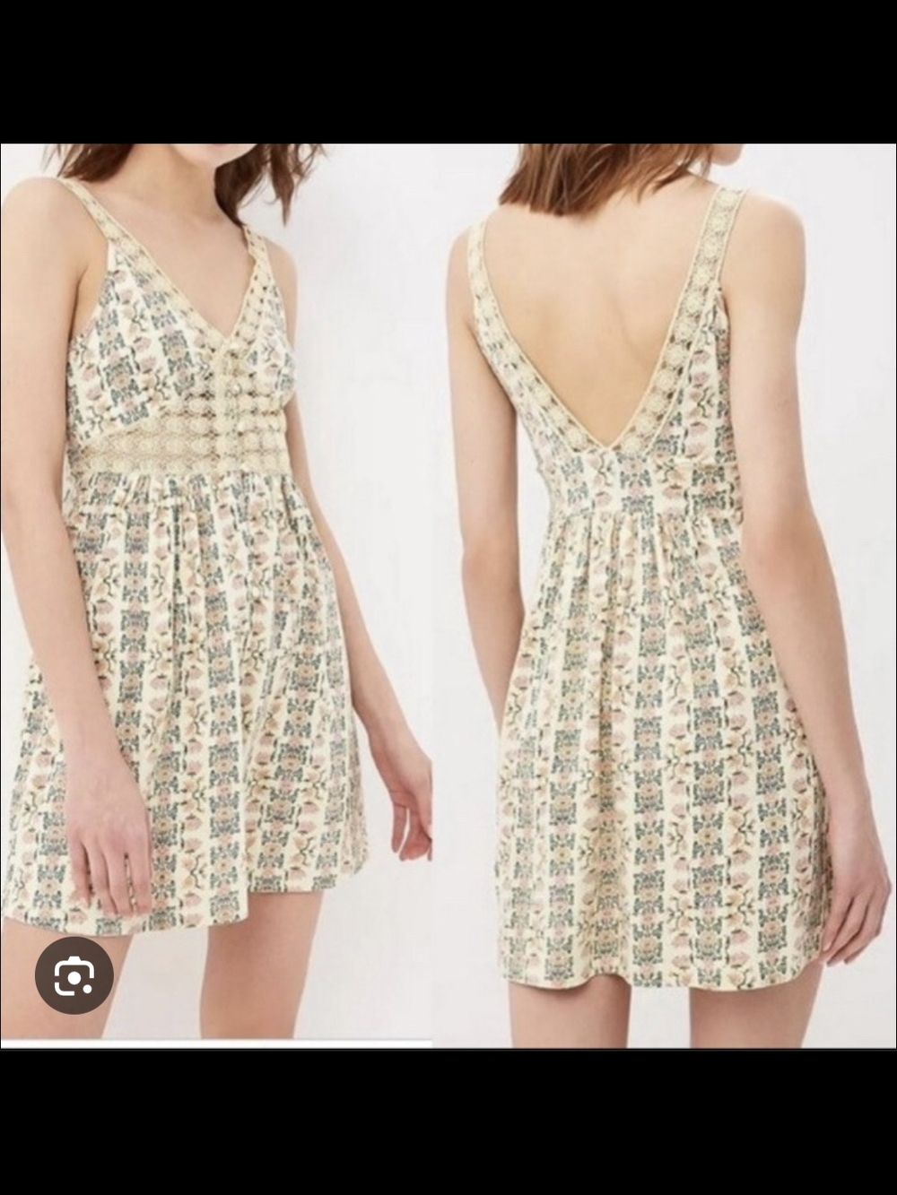 Topshop Floral Crochet Trim Dress | Size 4